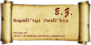 Bogdányi Zenóbia névjegykártya